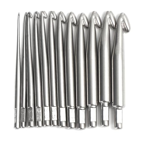 Großes Häkelnadel-Set, große Metall-Häkelnadel für dickes Garn, ergonomische Edelstahl-Häkelnadeln für Erwachsene und Kinder Großes Häkelnadel-Set, große Metall-Häkelnadel für dickes Garn, ergonomische Edelstahl-Häkelnadeln für Erwachsene und Kinder von LLHCF