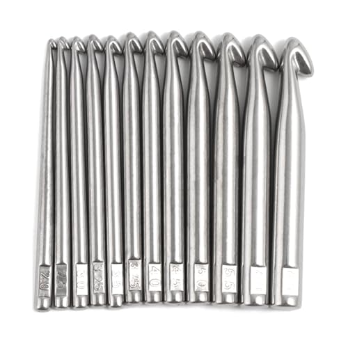 Großes Häkelnadel-Set, große Metall-Häkelnadel für dickes Garn, ergonomische Edelstahl-Häkelnadeln für Erwachsene und Kinder Großes Häkelnadel-Set, große Metall-Häkelnadel für dickes Garn, ergonomische Edelstahl-Häkelnadeln für Erwachsene und Kinder von LLHCF