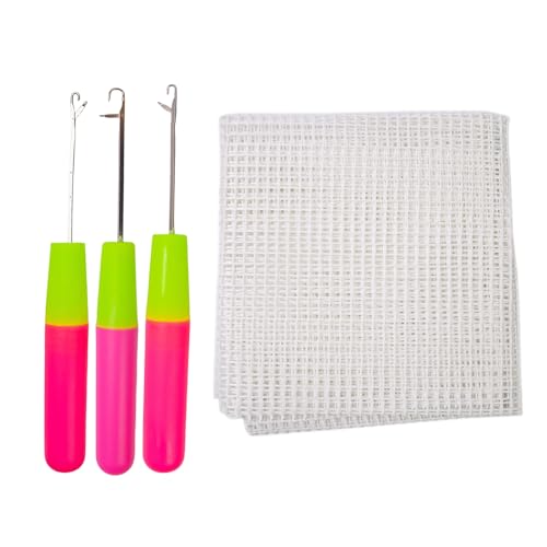 Knüpfnadeln, Häkelnadeln mit Netz, Leinen, ergonomischer Knüpfhaken, Häkelnadel für Teppichherstellung, 3 Stück Knüpfnadeln, Häkelnadeln mit Netz, Leinen, ergonomischer Knüpfhaken, Häkelnadel für Teppichherstellung, 3 Stück von LLHCF