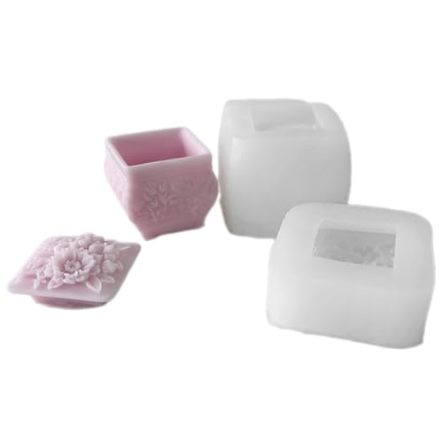 Kreative Blumen-Aufbewahrungsbox, Harz-Formen mit Deckel, Schmuckbehälter, Epoxidharz für Bastler, Make-up-Pinsel-Form von LLHCF