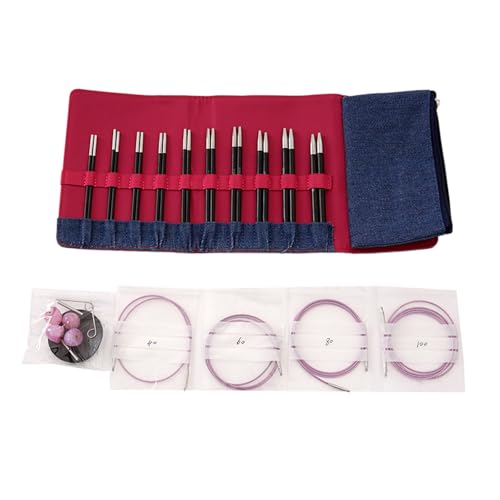LLHCF 10 Paar austauschbare Rundstricknadeln aus Holz mit Aufbewahrungsbox, 3,0 mm - 6,5 mm, Rundstricknadeln aus Holz LLHCF 10 Paar austauschbare Rundstricknadeln aus Holz mit Aufbewahrungsbox, 3,0 mm - 6,5 mm, Rundstricknadeln aus Holz von LLHCF