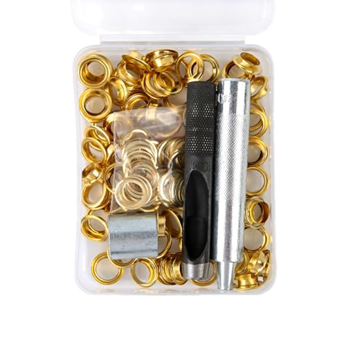 LLHCF 100 Stück 6 mm/8 mm/10 mm Metallösen-Set, Metallösen und Ösen-Sets für Leder/Stoff/Gürtel/Schuhe LLHCF 100 Stück 6 mm/8 mm/10 mm Metallösen-Set, Metallösen und Ösen-Sets für Leder/Stoff/Gürtel/Schuhe von LLHCF