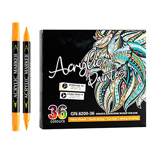 LLHCF 12/24/36 farbige Acrylstifte, doppelseitig für extra feine Spitze, Marker für Steinmalerei, Holz, Keramik LLHCF 12/24/36 farbige Acrylstifte, doppelseitig für extra feine Spitze, Marker für Steinmalerei, Holz, Keramik von LLHCF