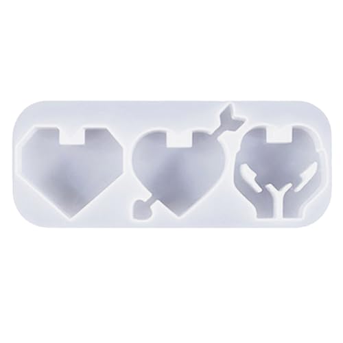 LLHCF Epoxidharz-Schlüsselanhänger-Silikonform, Liebesherzform, flexible Schlüsselanhänger, Bastelform, handgefertigte Ornamente von LLHCF