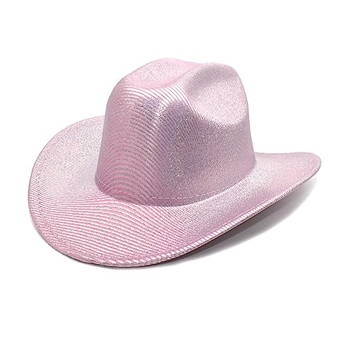 LLHCF Flackernder Cowboyhut, Western-Cowgirl-Hut für Frauen und Mädchen, Foto-Requisiten, schimmernd für Nachtclub, Tanzen von LLHCF