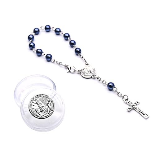 LLHCF Glasperlen-Fingerkette, katholisches Kreuz, Rosenkranz, Taufe, Kommunion, Frauen, Gebet, Party, Schmuck, katholisch LLHCF Glasperlen-Fingerkette, katholisches Kreuz, Rosenkranz, Taufe, Kommunion, Frauen, Gebet, Party, Schmuck, katholisch von LLHCF