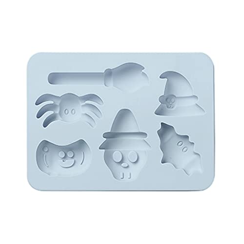 LLHCF Halloween-Silikon-Kuchenform, 6 Löcher, mit Hexenhut, Besen, Kürbis, Fledermaus, Totenkopf, zwei Farben zur Auswahl LLHCF Halloween-Silikon-Kuchenform, 6 Löcher, mit Hexenhut, Besen, Kürbis, Fledermaus, Totenkopf, zwei Farben zur Auswahl von LLHCF