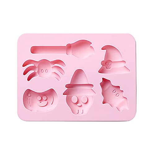 LLHCF Halloween-Silikon-Kuchenform, 6 Löcher, mit Hexenhut, Besen, Kürbis, Fledermaus, Totenkopf, zwei Farben zur Auswahl LLHCF Halloween-Silikon-Kuchenform, 6 Löcher, mit Hexenhut, Besen, Kürbis, Fledermaus, Totenkopf, zwei Farben zur Auswahl von LLHCF