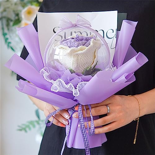 LLHCF Handgefertigter gehäkelter Blumenstrauß, gehäkelter Blumenstrauß, gehäkelter Blumenstrauß, gestrickte künstliche Blumen für und Heimdekoration von LLHCF