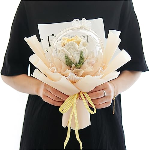 LLHCF Handgefertigter gehäkelter Blumenstrauß, gehäkelter Blumenstrauß, gehäkelter Blumenstrauß, gestrickte künstliche Blumen für und Heimdekoration von LLHCF