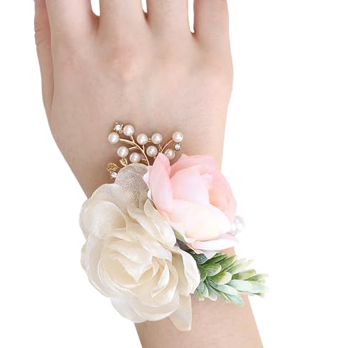LLHCF Hochzeits-Boutonniere und Armband-Set mit künstlichem Blumen-Design für Brautjungfern, Bräutigam, formelles Outfit, Hochzeitsfotografie, Zubehör, Perlenarmband LLHCF Hochzeits-Boutonniere und Armband-Set mit künstlichem Blumen-Design für Brautjungfern, Bräutigam, formelles Outfit, Hochzeitsfotografie, Zubehör, Perlenarmband von LLHCF