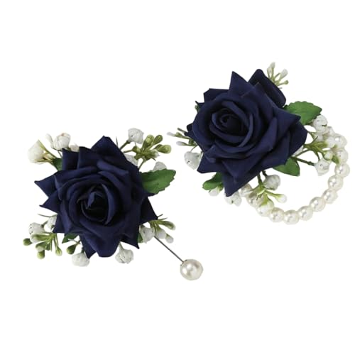 LLHCF Künstliche Rosen, Perlen, Schleifen, Brautgeschenk, Handblumen, Party, Abschlussball, Zubehör für Braut und Brautjungfern, Abschlussfeier, Ansteckblume am Handgelenk LLHCF Künstliche Rosen, Perlen, Schleifen, Brautgeschenk, Handblumen, Party, Abschlussball, Zubehör für Braut und Brautjungfern, Abschlussfeier, Ansteckblume am Handgelenk von LLHCF