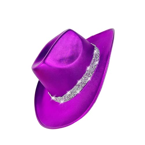 LLHCF Luxuriöser Partyhut mit Strasssteinen und für Damen, Party, Festival, Urlaub, Brauthut, Foto-Requisiten, modische Cowboyhüte von LLHCF