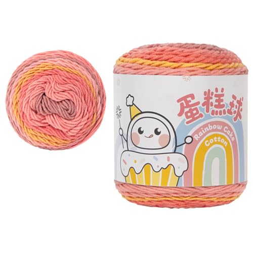LLHCF Strickgarn Farbverläufe Kuchengarn Weiches Garn Häkelgarn Baumwollgarn Fairyland Regenbogen Garn Strickzubehör von LLHCF