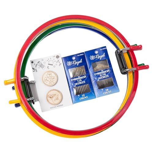 LLHCF Verstellbarer runder Stickrahmen mit Federclip, Nährahmen für Stickerei, Handarbeiten und Nähprojekte, 4 Stück LLHCF Verstellbarer runder Stickrahmen mit Federclip, Nährahmen für Stickerei, Handarbeiten und Nähprojekte, 4 Stück von LLHCF