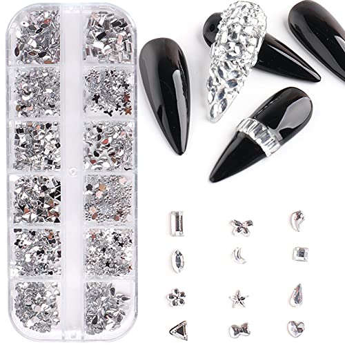 Luxuriöse 3D-Charm-Nieten, Strasssteine, Kunst, 3D-Strasssteine, Diamanten, Kristall-Schmucksteine, 12 Fächer Luxuriöse 3D-Charm-Nieten, Strasssteine, Kunst, 3D-Strasssteine, Diamanten, Kristall-Schmucksteine, 12 Fächer von LLHCF