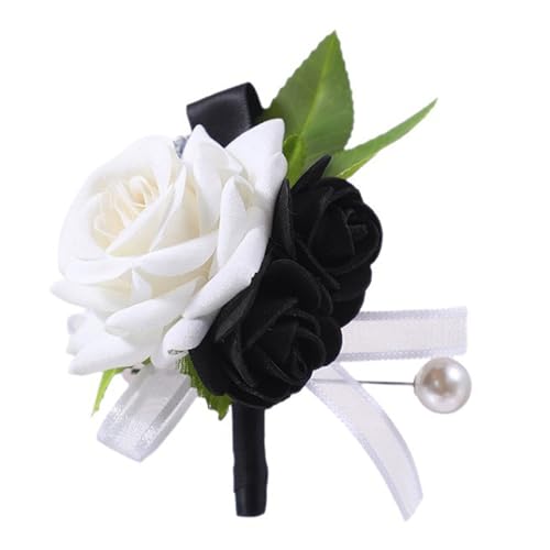 Luxuriöse Seiden-Handgelenk-Corsage für Brautparty, Abschlussball, Nachttanz, Event, Probe, Abendessen, Zubehör, zweifarbig, Hochzeits-Corsage für Braut von LLHCF