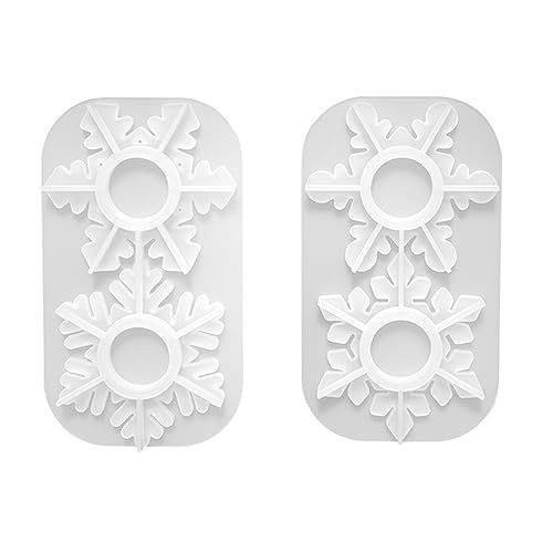 Schneeflockenhalter, Kristall, Schneeflocke, Kerzenhalter, Kunstharz, Teelichthalter, Epoxidharz, 2 Stück Schneeflockenhalter, Kristall, Schneeflocke, Kerzenhalter, Kunstharz, Teelichthalter, Epoxidharz, 2 Stück von LLHCF