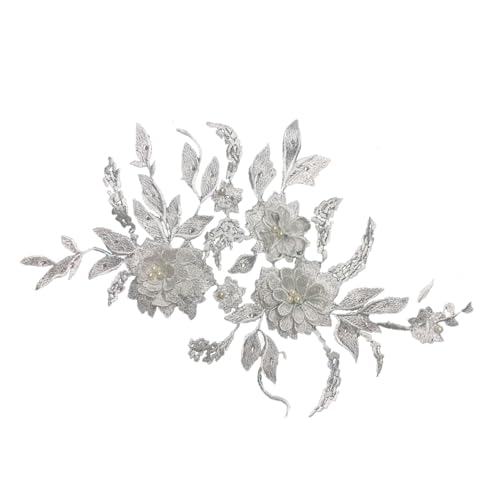 Stickerei-Spitzenapplikation zum Aufnähen, Blumenaufnäher, für Hochzeitskleid, Kleid, Kleidung, Jeans, Jacken, Röcke von LLHCF