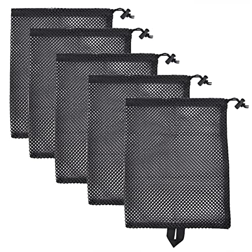 Unterwäsche-Aufbewahrungstasche, schwarz, Netzstoff, Einkaufs-Aufbewahrungstasche, Baumwolle, faltbar, 5 Stück Unterwäsche-Aufbewahrungstasche, schwarz, Netzstoff, Einkaufs-Aufbewahrungstasche, Baumwolle, faltbar, 5 Stück von LLHCF