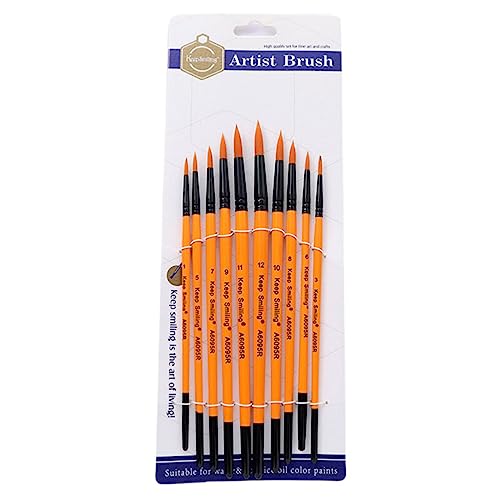 10 PCs Pinsel Pinsel Set Nylon Haarkünstler Acrylpinsel Für Acrylöl Aquarell Gesichtsnägel Kunst Felsmalerei Öl von LLINthy