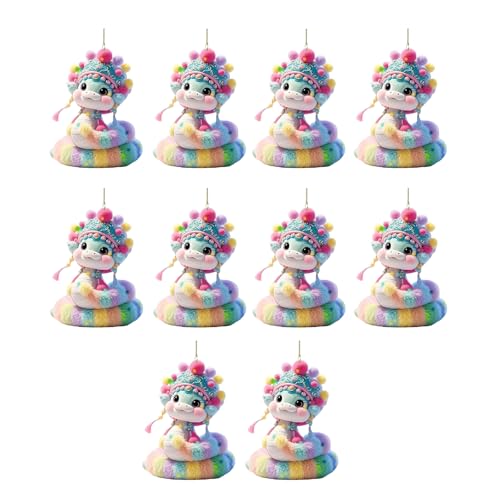 10 Pieces 2025 Schlangenmotiven Acryl Beutel Ornamente 2D Flache Kleine Anhänger Für Rucksäcke Auto Interieur Mit Festiven Berufung Acryldekorationen 10 Pieces 2025 Schlangenmotiven Acryl Beutel Ornamente 2D Flache Kleine Anhänger Für Rucksäcke Auto Interieur Mit Festiven Berufung Acryldekorationen von LLINthy