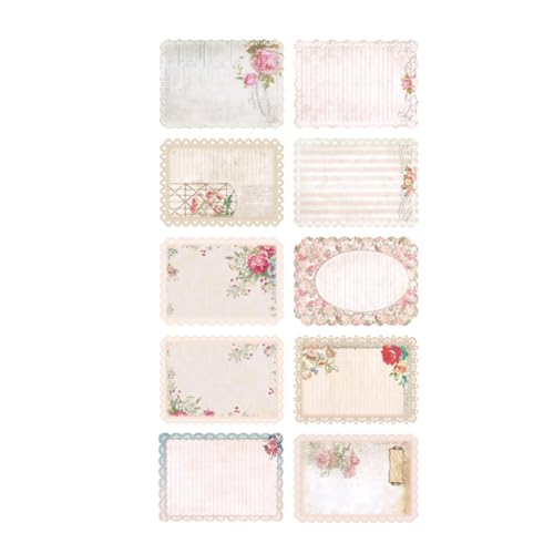 10pcs Ästhetische Spitzenpapier Vintage Scrapbooking Hintergrundpapier Für Scrapbooking Karten Bildalbum Vintage Spitzenpapier von LLINthy