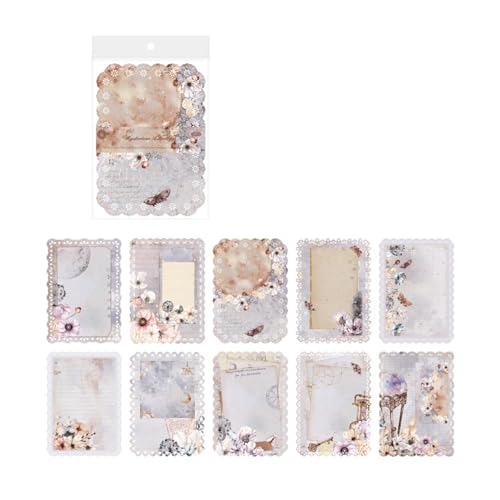 10pcs Ästhetische Spitzenpapier Vintage Scrapbooking Hintergrundpapier Für Scrapbooking Karten Bildalbum Vintage Spitzenpapier von LLINthy