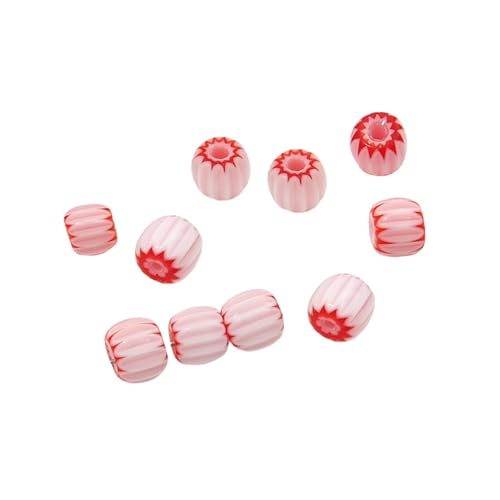 10pcs Harzblüten Perlen Lose Perlen Set Harz Textur Geeignet Für Schmuckherstellung Kürbisform Halskette Accessoires Schmuck Making Perlen von LLINthy