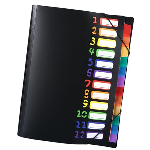 12 Taschen Erweiterbarer Ordner Erweiterungsfähiger Datei Organizer Briefgröße Dokument Organisatoren Sortierordner Für Schulbürodateien von LLINthy
