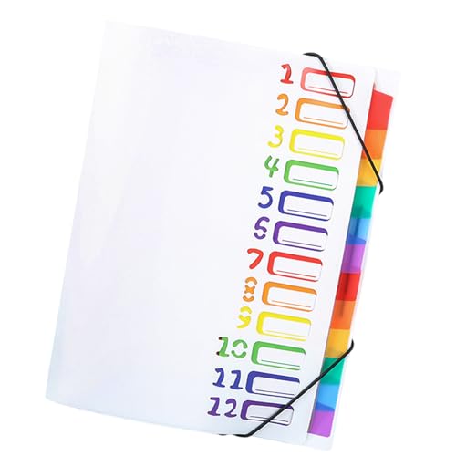 12 Taschen Erweiterbarer Ordner Erweiterungsfähiger Datei Organizer Briefgröße Dokument Organisatoren Sortierordner Für Schulbürodateien von LLINthy