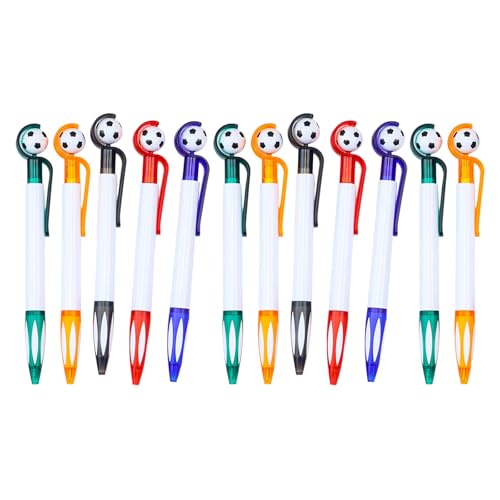 12pcs Neuheit Fußballballpoint Stift Nachfüllbar Kugelschreiber Mit Clip 1 0mm Punkt Für Schulschreiben Von Stiften von LLINthy