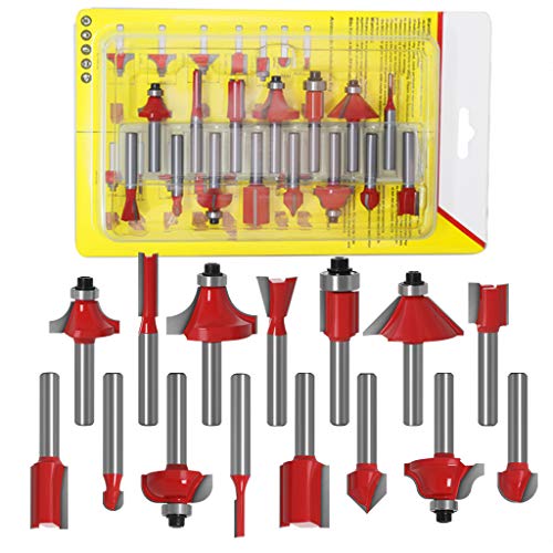 15-teiliges 1/4-Zoll-Fräser-Bit-Set, Trimmen, gerader Fräser für Holzschneiden, Holzbearbeitung 15-teiliges 1/4-Zoll-Fräser-Bit-Set, Trimmen, gerader Fräser für Holzschneiden, Holzbearbeitung von LLINthy