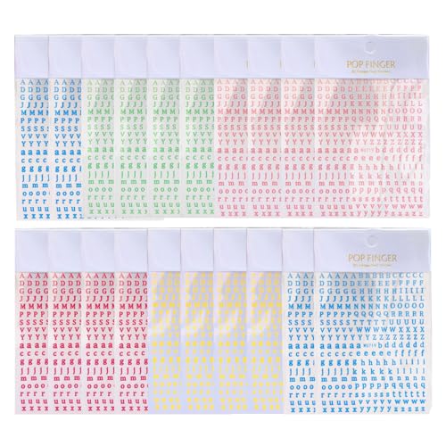 20 PCs Dekorative Epoxidharz Dekorative Aufkleber Farbenfrohe Englische Alphabets Nägel Aufkleber von LLINthy