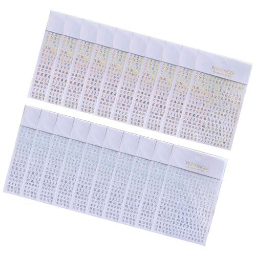 20 PCs Dekorative Epoxidharz Dekorative Aufkleber Farbenfrohe Englische Alphabets Nägel Aufkleber von LLINthy