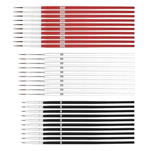 30 Stück Feinpackung Pinsel 3 Größe Winziges Detail Pinsel Liner Spitze #0#00#000 Zeichnungsbedarf 30 Stück Feinpackung Pinsel 3 Größe Winziges Detail Pinsel Liner Spitze #0#00#000 Zeichnungsbedarf von LLINthy