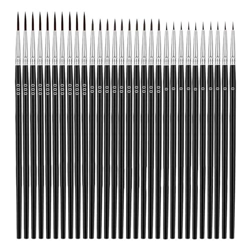 30 Stück Feinpackung Pinsel 3 Größe Winziges Detail Pinsel Liner Spitze #0#00#000 Zeichnungsbedarf 30 Stück Feinpackung Pinsel 3 Größe Winziges Detail Pinsel Liner Spitze #0#00#000 Zeichnungsbedarf von LLINthy