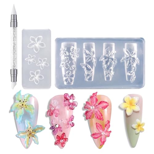 3pieces Nails Art Silicon Schimmelblumenform Flexible Maniküre Trainingstromwerkzeug. von LLINthy