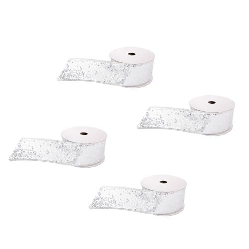 4 Rollen weiche, bequeme Weihnachtsbänder, bunte Pailletten, Seidenband für Hochzeit, Party, Urlaub, Dekoration 4 Rollen weiche, bequeme Weihnachtsbänder, bunte Pailletten, Seidenband für Hochzeit, Party, Urlaub, Dekoration von LLINthy