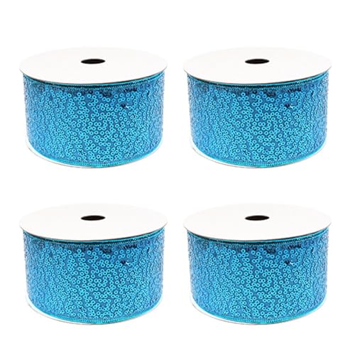 4 Rollen weiche, bequeme Weihnachtsbänder, bunte Pailletten, Seidenband für Hochzeit, Party, Urlaub, Dekoration 4 Rollen weiche, bequeme Weihnachtsbänder, bunte Pailletten, Seidenband für Hochzeit, Party, Urlaub, Dekoration von LLINthy