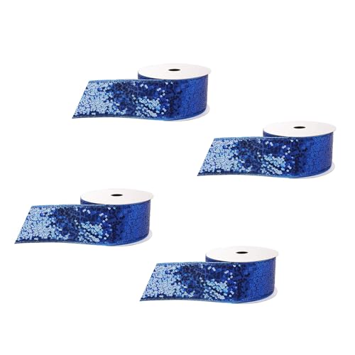 4 Rollen weiche, bequeme Weihnachtsbänder, bunte Pailletten, Seidenband für Hochzeit, Party, Urlaub, Dekoration 4 Rollen weiche, bequeme Weihnachtsbänder, bunte Pailletten, Seidenband für Hochzeit, Party, Urlaub, Dekoration von LLINthy