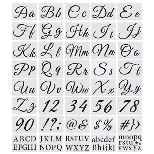 40pcs Buchstabe Schablone Wiederverwendbare Plastikvorlage Für Zeichnungsmalerei 40pcs Buchstabe Schablone Wiederverwendbare Plastikvorlage Für Zeichnungsmalerei von LLINthy