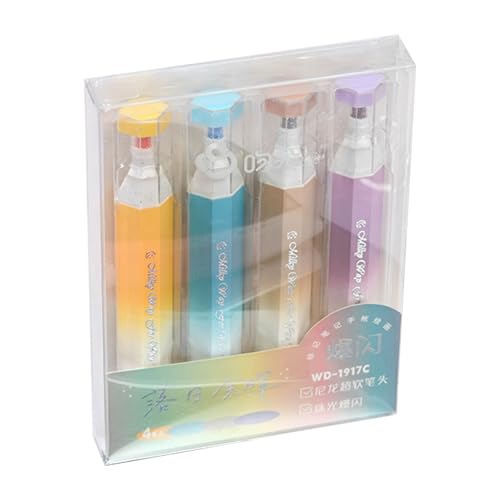 4PCS Buntes Glitzer Highlighter Zum Hervorheben Von 4 Farben Highlighter Stift Schnell Trocknen Für Studentenkartenmaking Marker von LLINthy