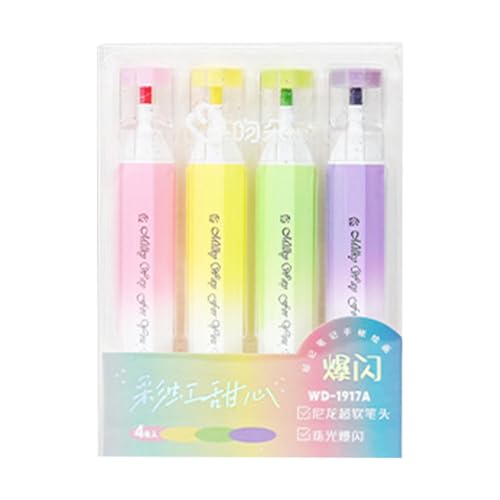4PCS Buntes Glitzer Highlighter Zum Hervorheben Von 4 Farben Highlighter Stift Schnell Trocknen Für Studentenkartenmaking Marker von LLINthy