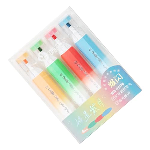 4PCS Buntes Glitzer Highlighter Zum Hervorheben Von 4 Farben Highlighter Stift Schnell Trocknen Für Studentenkartenmaking Marker von LLINthy