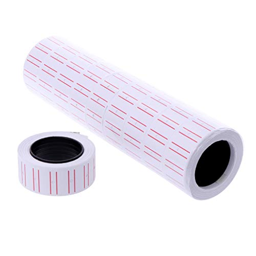 5000 x einreihige weiße zwei rote Linien selbstklebendes Codierungspapier Papier rechteckig Supermarkt-Etikettenaufkleber 5000 x einreihige weiße zwei rote Linien selbstklebendes Codierungspapier Papier rechteckig Supermarkt-Etikettenaufkleber von LLINthy