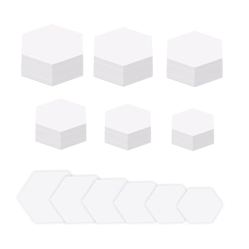 600 Stück Sechseckiges Papier-Steppvorlagen-Set, 6 verschiedene Größen, Papierstückformen für Patchwork-Nähprojekte 600 Stück Sechseckiges Papier-Steppvorlagen-Set, 6 verschiedene Größen, Papierstückformen für Patchwork-Nähprojekte von LLINthy