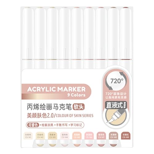 9 Farb Acrylfarben Penstruste Marker Flüssiger Acrylfarbenmarker Zum Zeichnen Von Scrapbooking Karten Für Journaling 9 Farb Acrylfarben Penstruste Marker Flüssiger Acrylfarbenmarker Zum Zeichnen Von Scrapbooking Karten Für Journaling von LLINthy