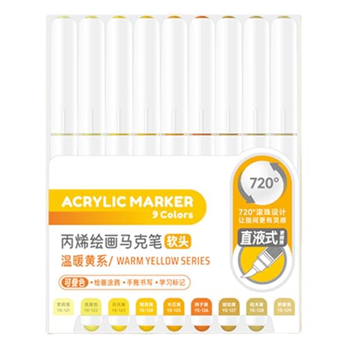 9 Farb Acrylfarben Penstruste Marker Flüssiger Acrylfarbenmarker Zum Zeichnen Von Scrapbooking Karten Für Journaling 9 Farb Acrylfarben Penstruste Marker Flüssiger Acrylfarbenmarker Zum Zeichnen Von Scrapbooking Karten Für Journaling von LLINthy