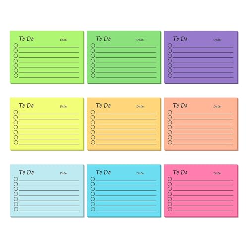 9 farbige Haftnotizen, breit liniert, 10,2 x 6,9 cm, Taschennotizblock, selbstaschendes Notizpapier, 50 Blatt/Block 9 farbige Haftnotizen, breit liniert, 10,2 x 6,9 cm, Taschennotizblock, selbstaschendes Notizpapier, 50 Blatt/Block von LLINthy